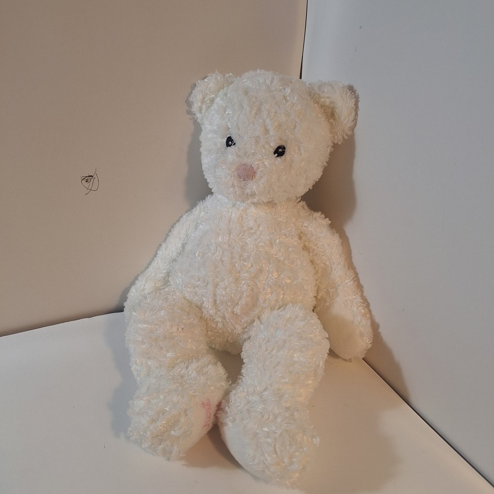 Gund TWINKLE White Fuzzy Plush Teddy Bear My First Teddy‎ Stuffed Animal